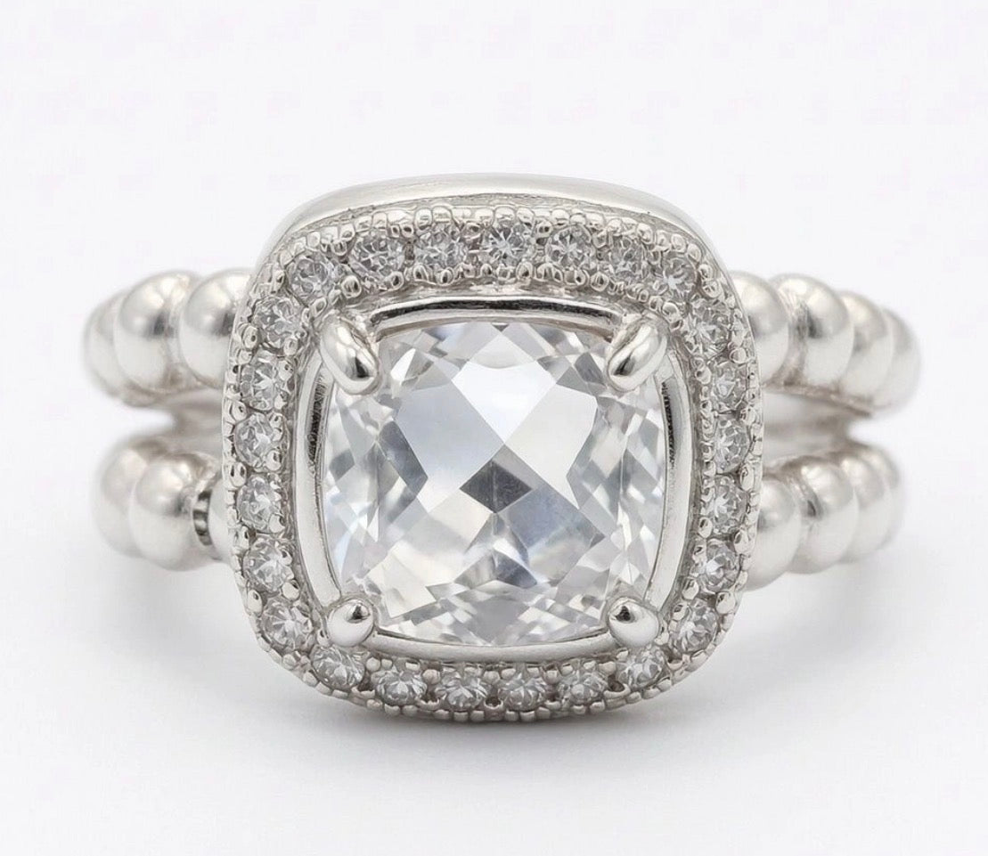 ANILLO CRISTAL DE PLATA