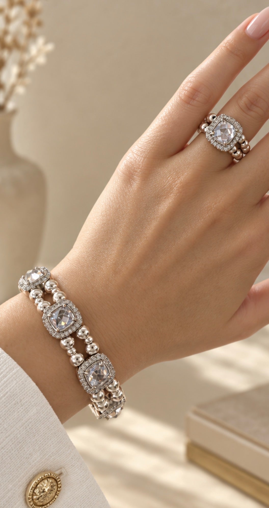 ANILLO CRISTAL DE PLATA