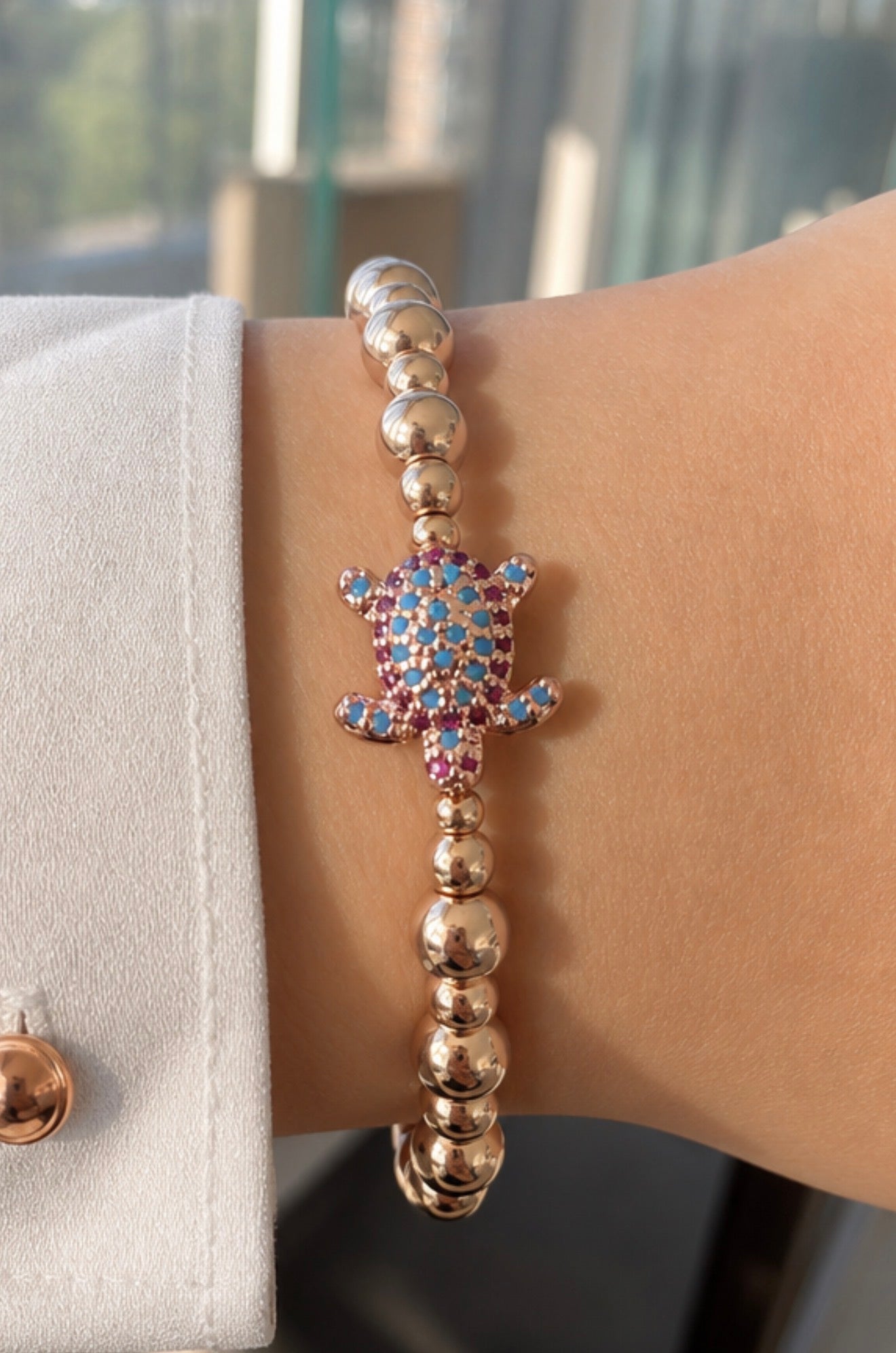 Rosé Turtle Bangle